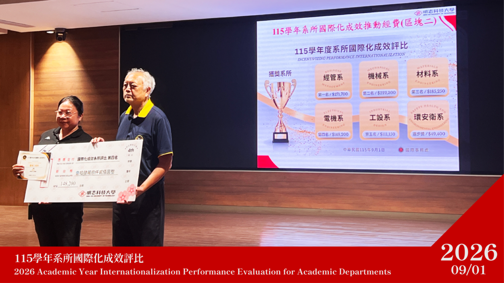 115學年系所國際化成效評比